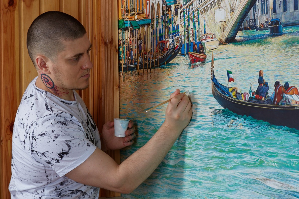 Как сделать роспись на стене Венеция