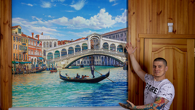 Арон Оноре картина на стене Венеция