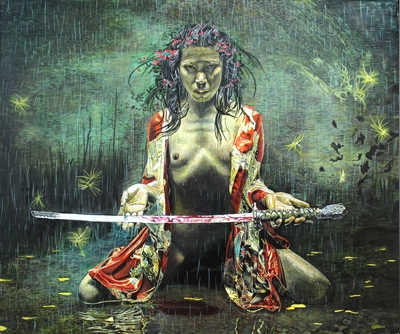  японка с мечом картина