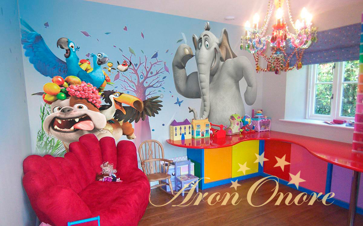 Сказочные веселые животные – в интерьере детской комнаты мальчика