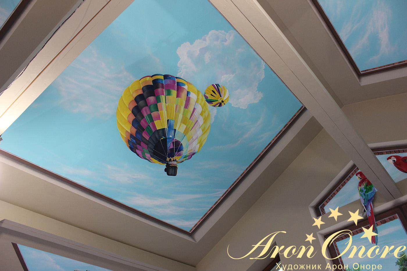 Полет воздушных шаров: роспись потолка