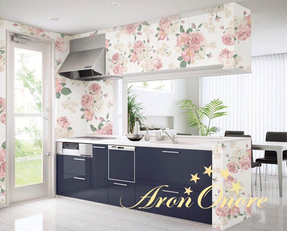 Цветы (розы) – оформление интерьера кухни с помощью росписи стен