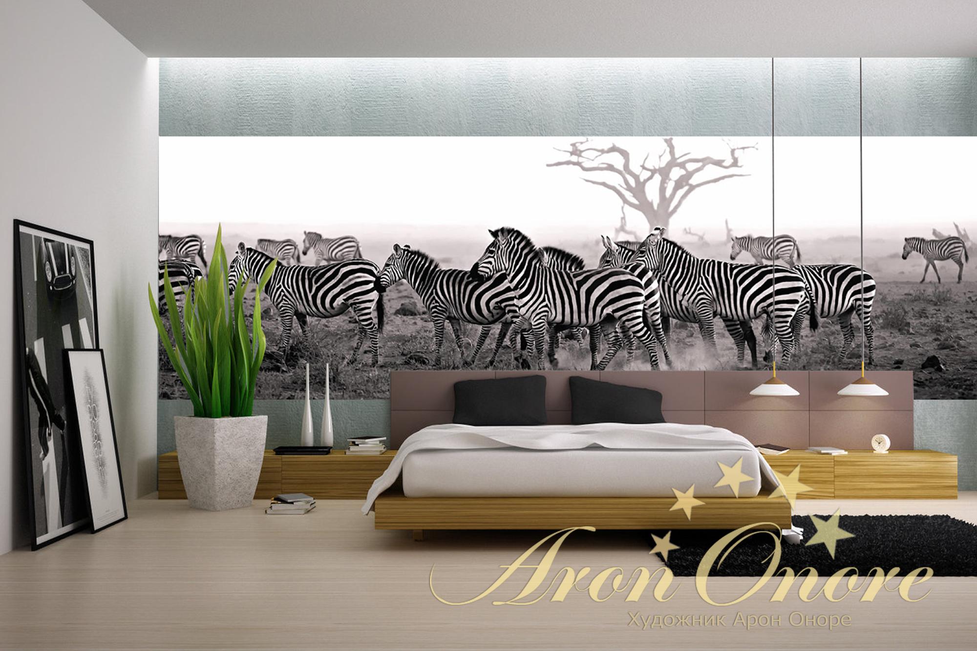 дизайн спальни zebry